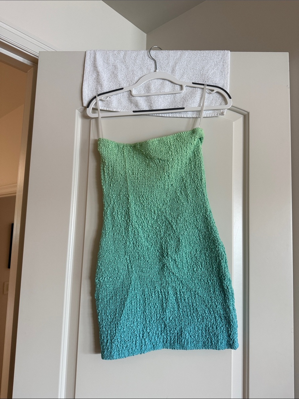 Green to Teal Ombre Tube Dress